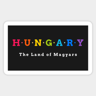 Hungary, The Land of Magyars. Sticker